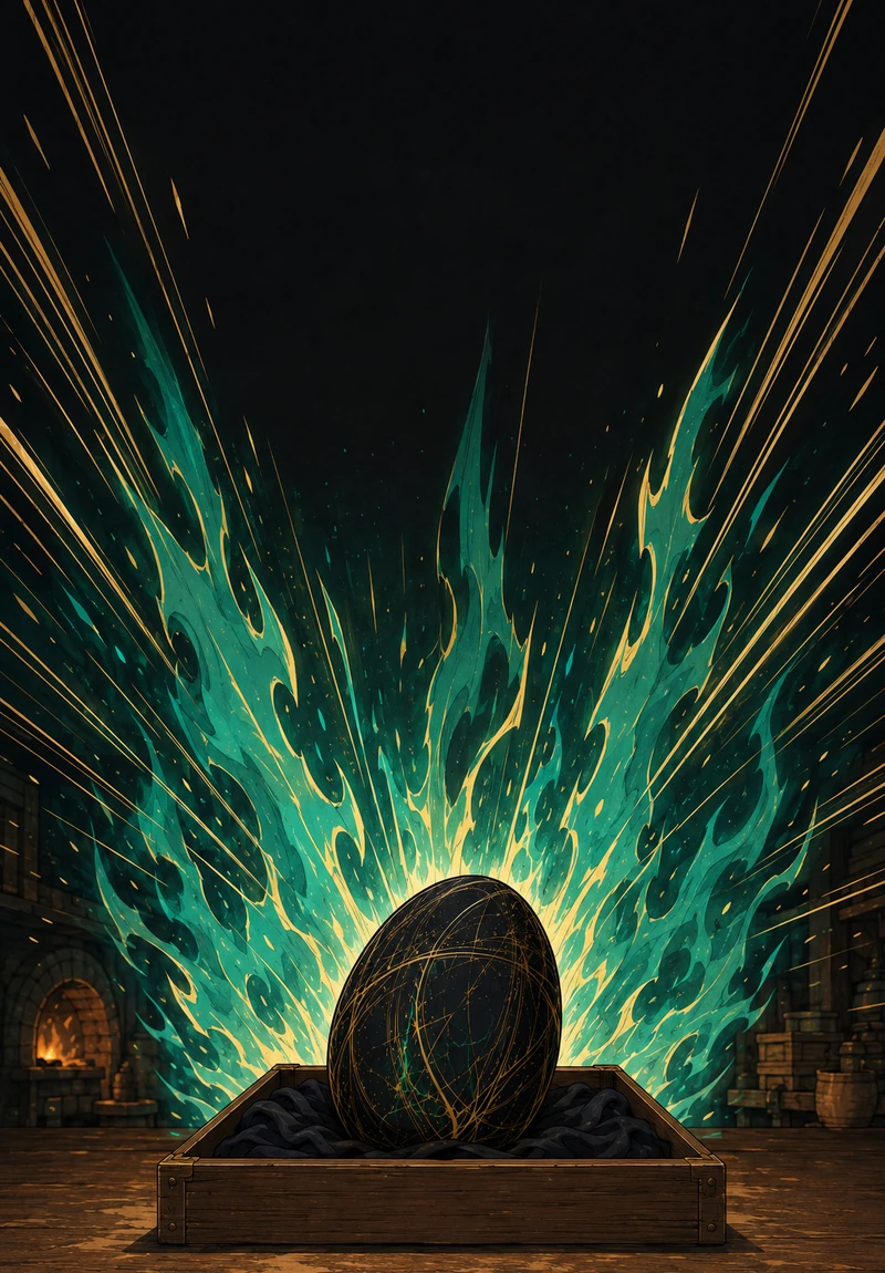 The faceless Egg erupts in an absurdly grand jade cultivation aura.