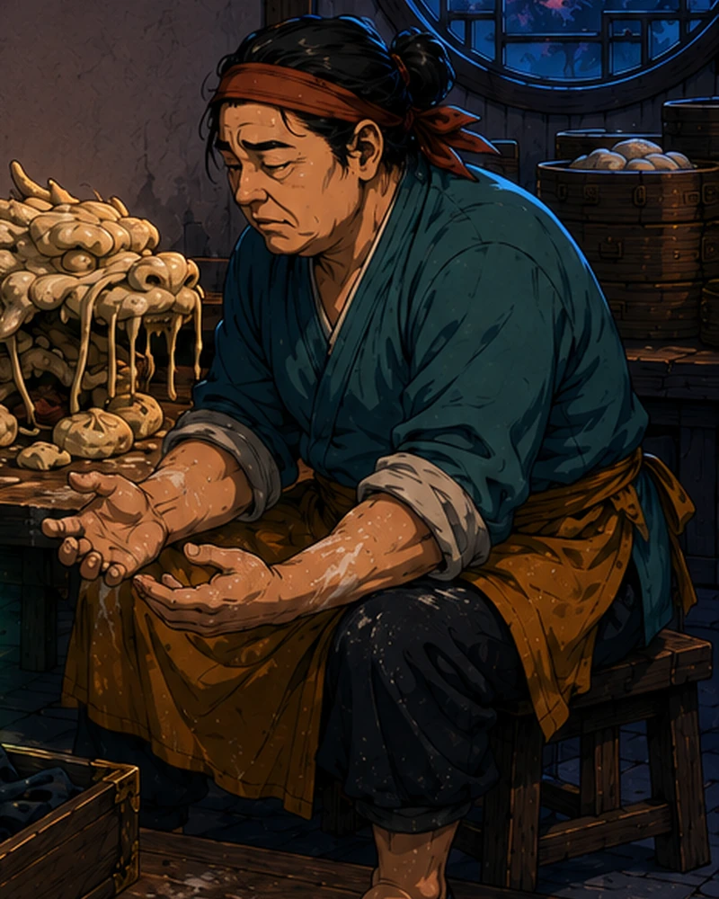 Close on Yan, looking down at the hands that promised everything.