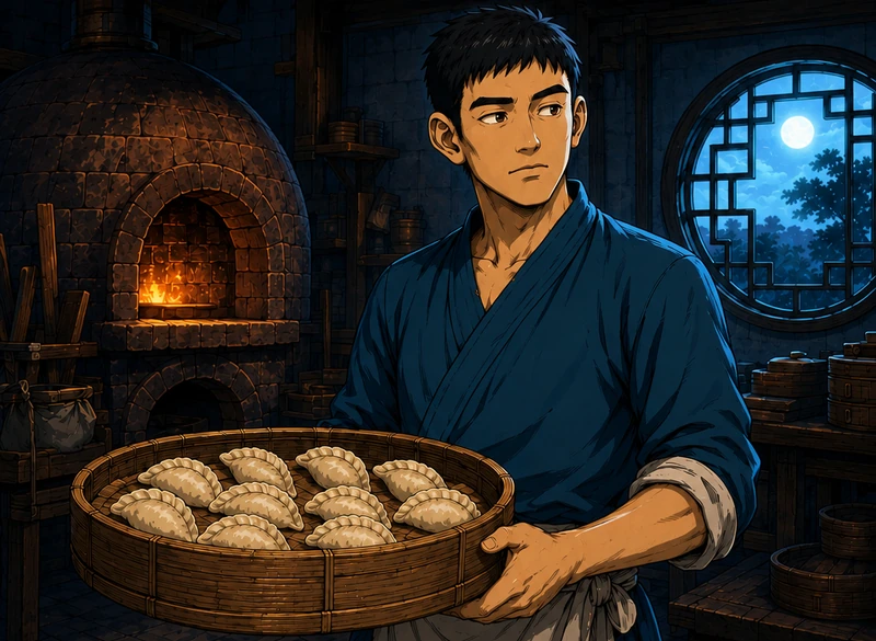 Bo lifts an eyebrow over a basket, waiting for Yan's answer.